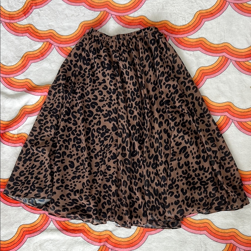 Leopard Print Brown Skirt Chicwish XS
